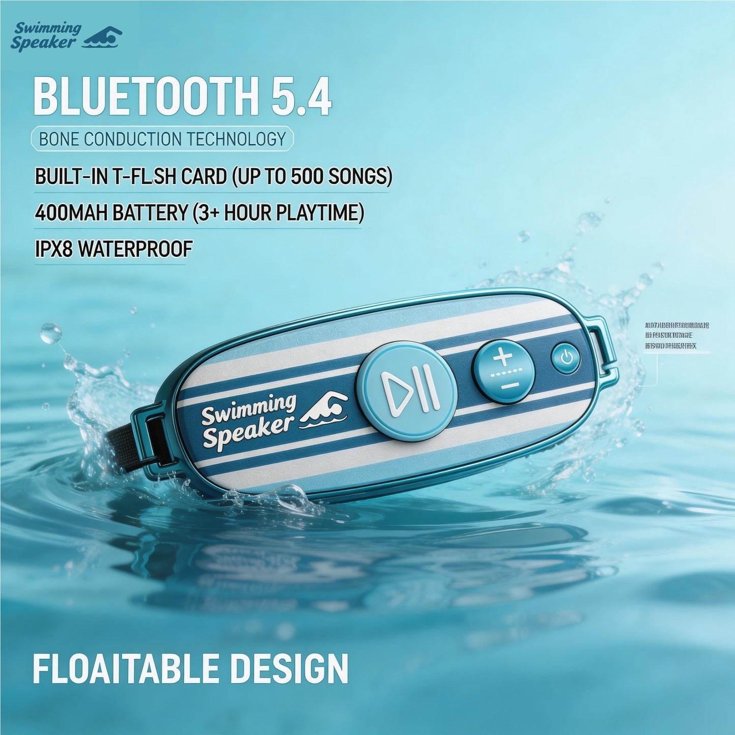 Dolphin Swimming Speaker IPX8 Waterproof Wearable Creative Floating design Local Playback sport Gift Headphones