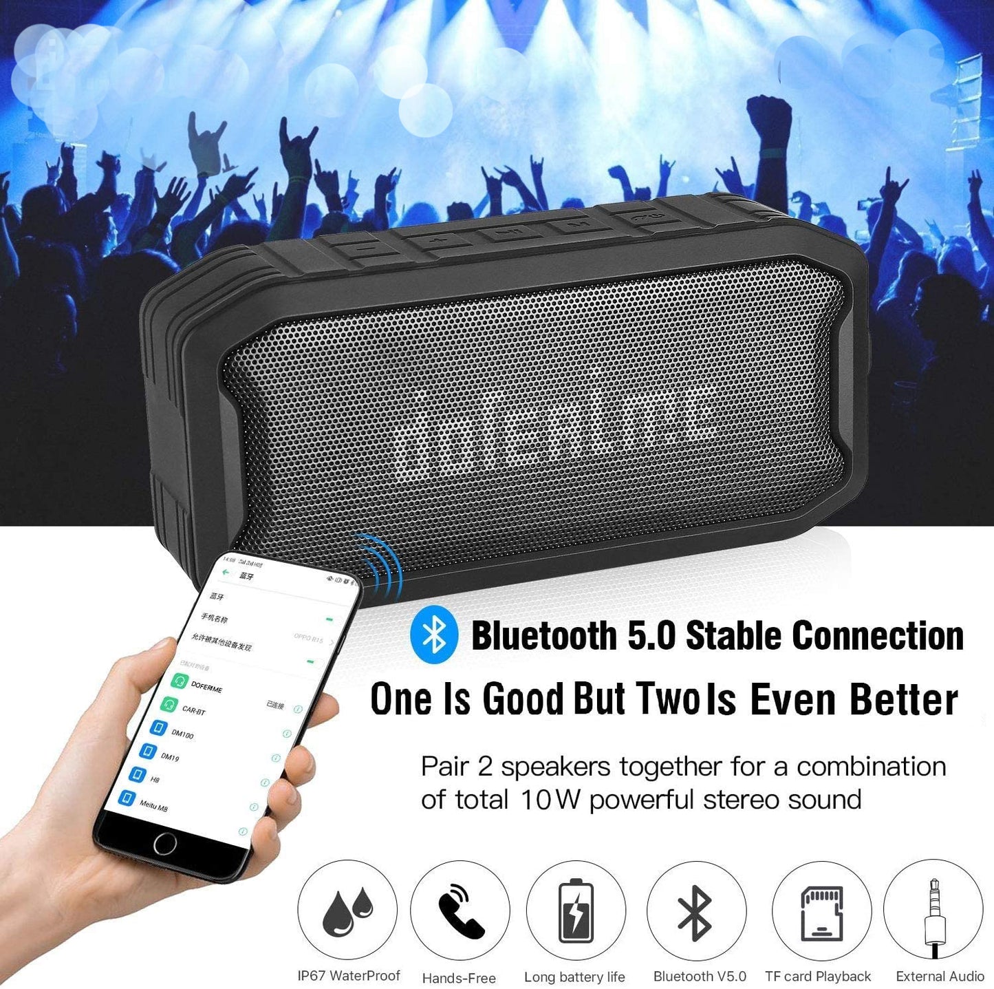 Waterproof Portable Bluetooth Speaker-IPX7